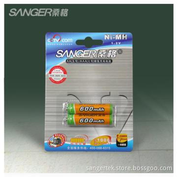 Rechargeable Ni-MH 1.2V 600mAh AA Batteries 2 or 4 Pack